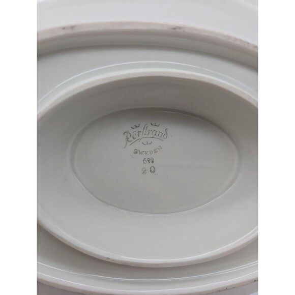 Rorstrand Sweden Porcelain Gravy Boat w/plate Fine China White & Gold Trim #622 - Picture 6 of 10